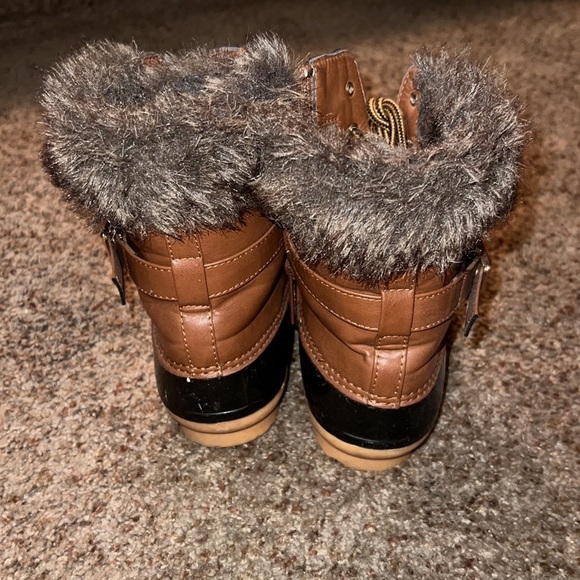 🛍️Rain or snow boots with fur brown and black - Picture 2 of 6